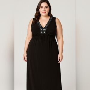 Alex & Eve Brown Embroidered Stone/Sequin‎ Dress size 12